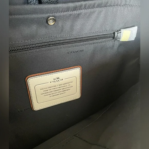 Coach black genuine leather campus backpack rucksack